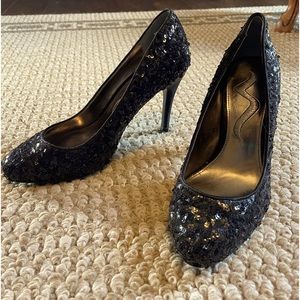 Nina Black sequins heels.  Size 6M